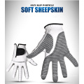 Anti slip particle soft sheepskin Customized Leather Golf Gloves